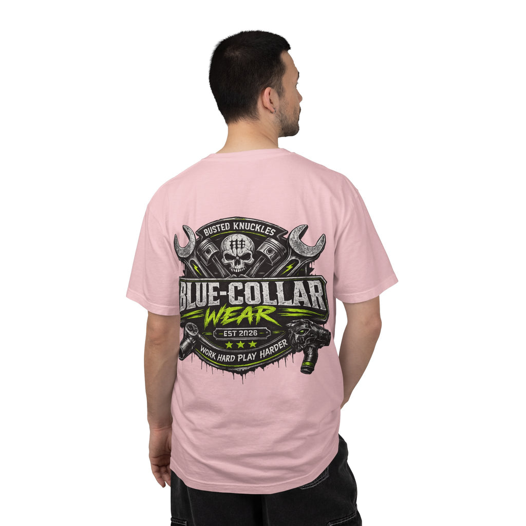 Blue-Collar Wear T-Shirt Mechanic — "Busted Knuckles" Workwear Graphic