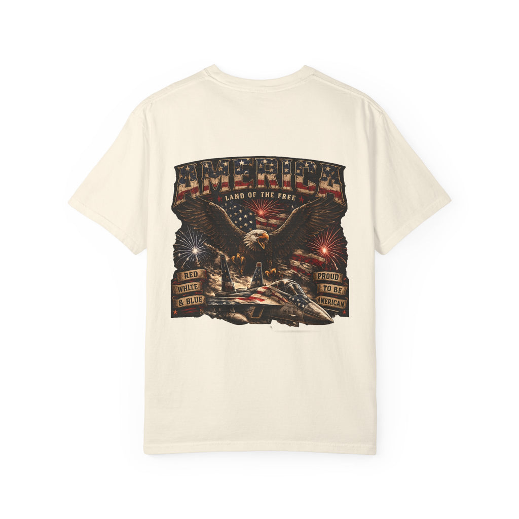 Patriotic 'America Land of the Free' T-Shirt — Eagle & Flag Graphic