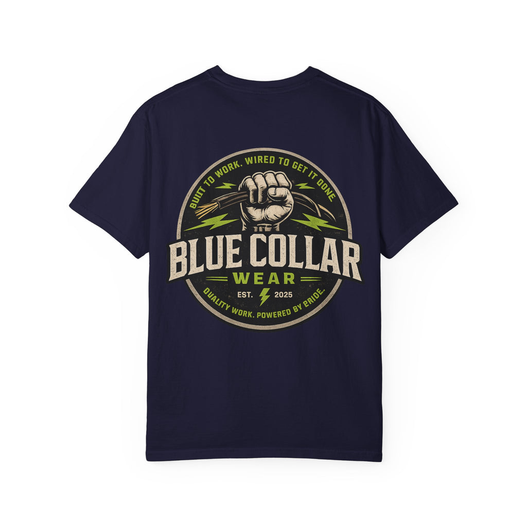 Blue Collar Wear T‑Shirt — Workwear Graphic Tee (“Blue Collar” Fist Logo)