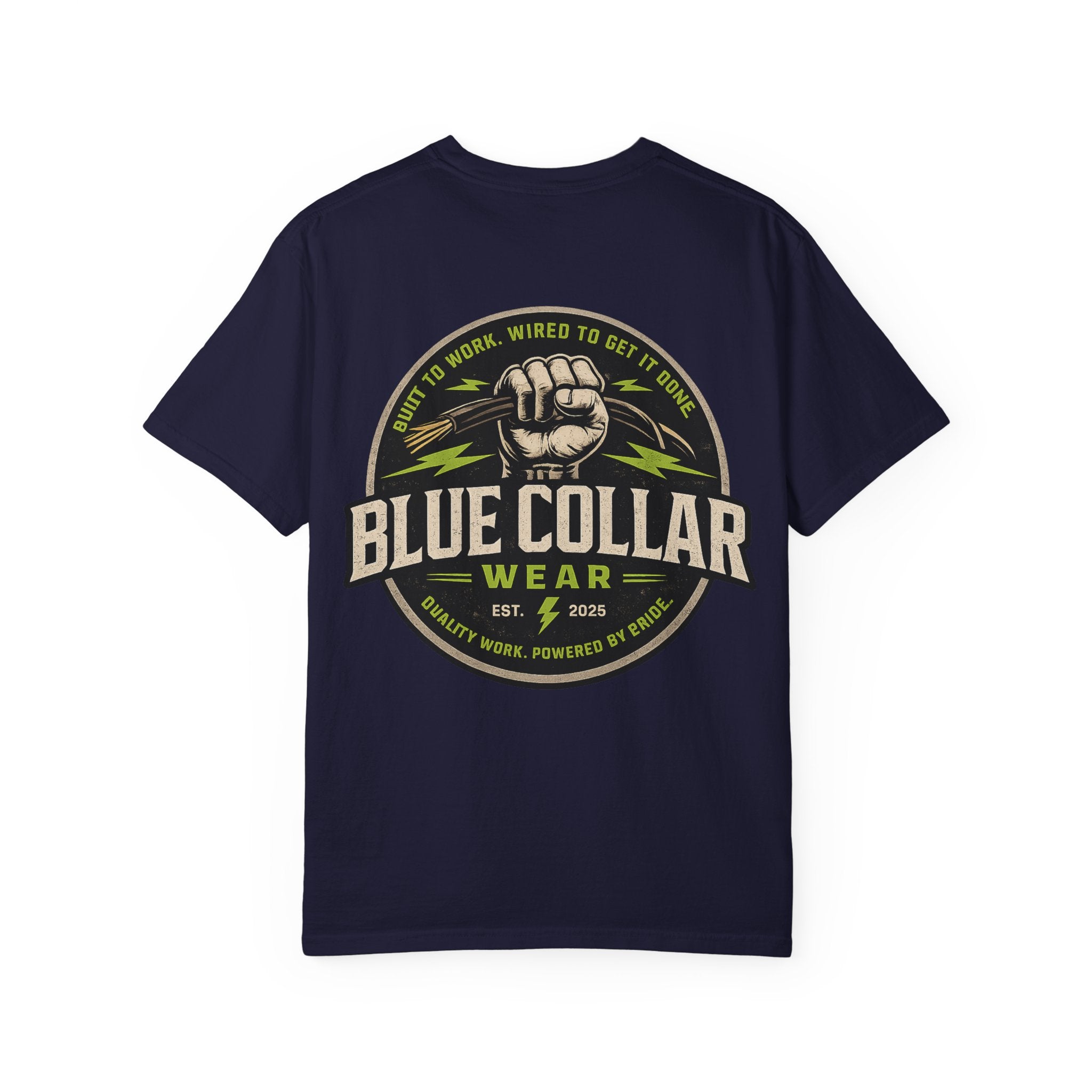 Blue Collar Wear T‑Shirt — Workwear Graphic Tee (“Blue Collar” Fist Logo)
