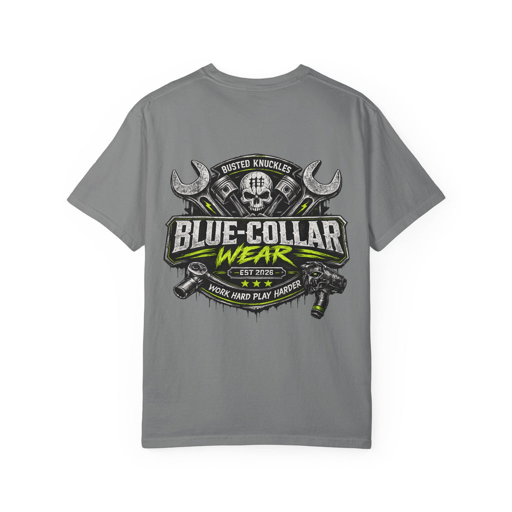 Blue-Collar Wear T-Shirt Mechanic – 'Work Hard Play Harder' Vintage Mechanics Tee