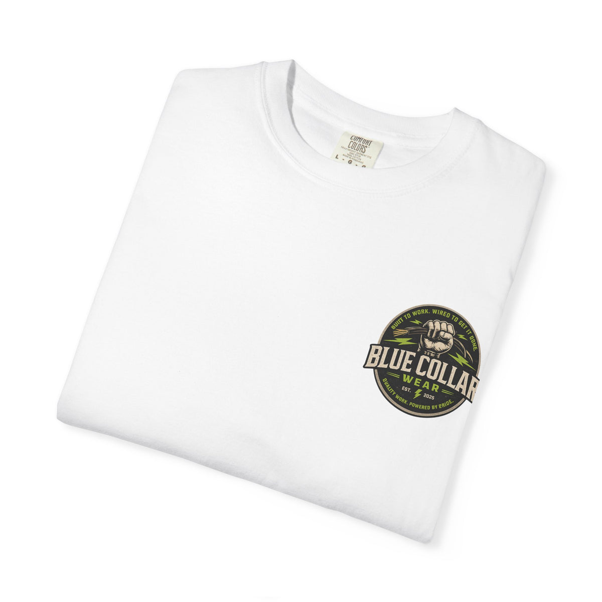 Blue Collar Wear T‑Shirt — Workwear Graphic Tee (“Blue Collar” Fist Logo)