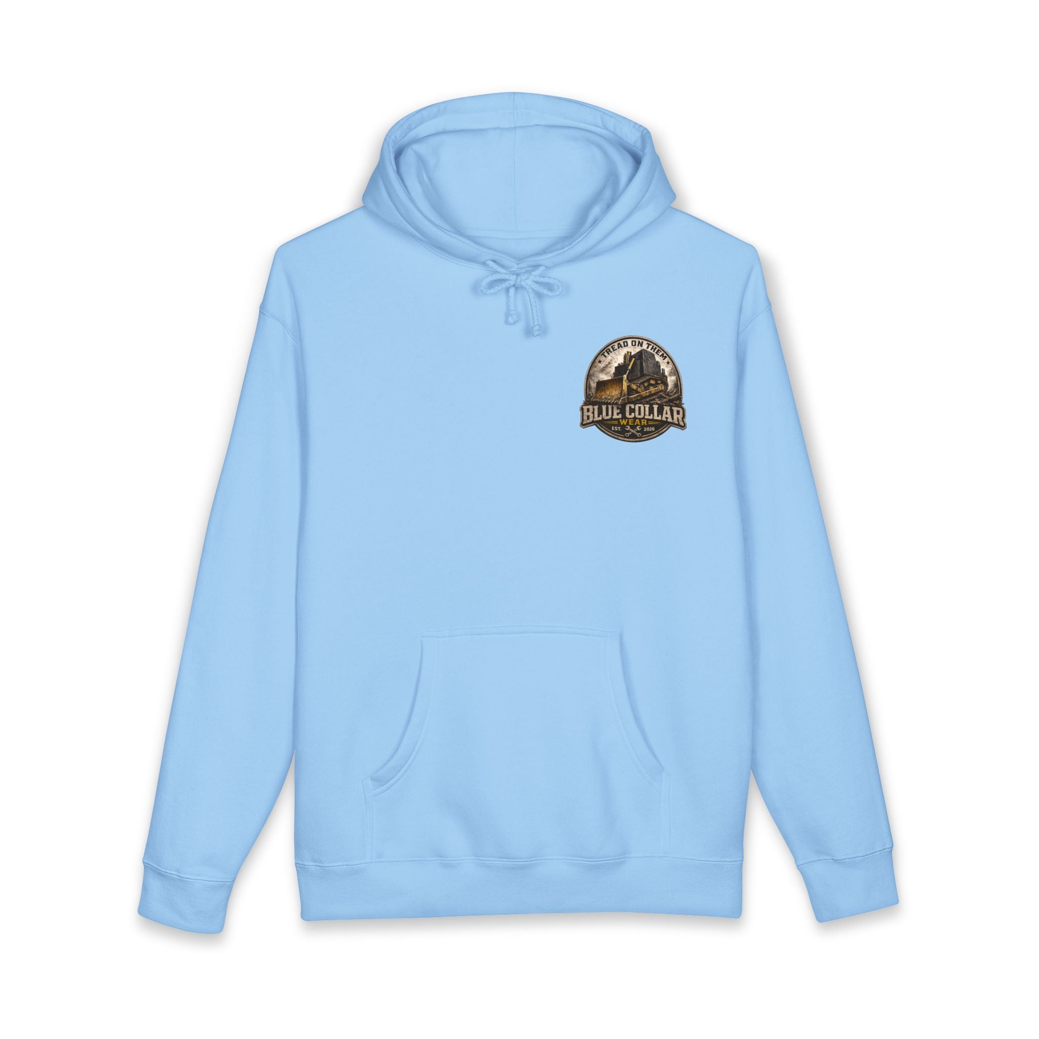 Blue Collar Hoodie — Vintage Workwear 'Tread On Them' Heavyweight Hooded Sweatshirt