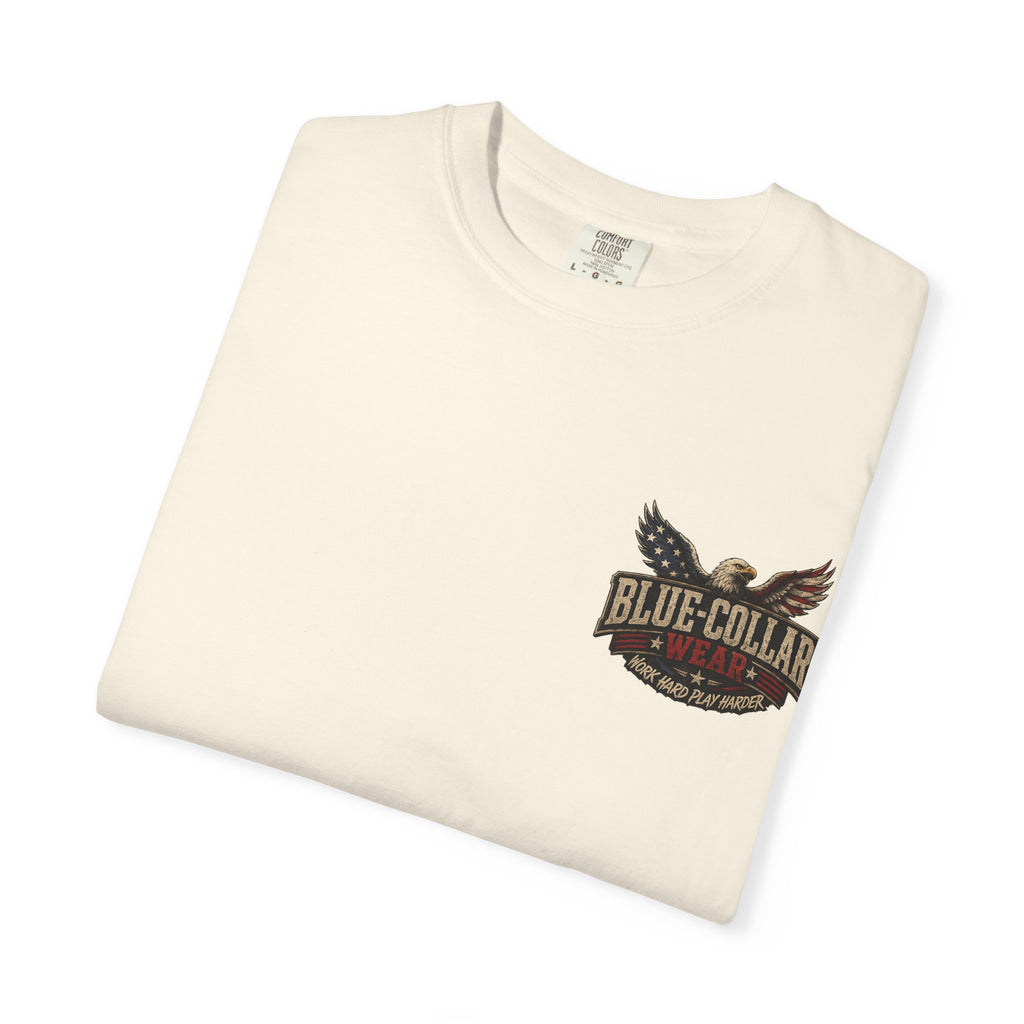 Blue-Collar Wear Patriotic T-Shirt — “Red, White & Blue Built by the Brave”